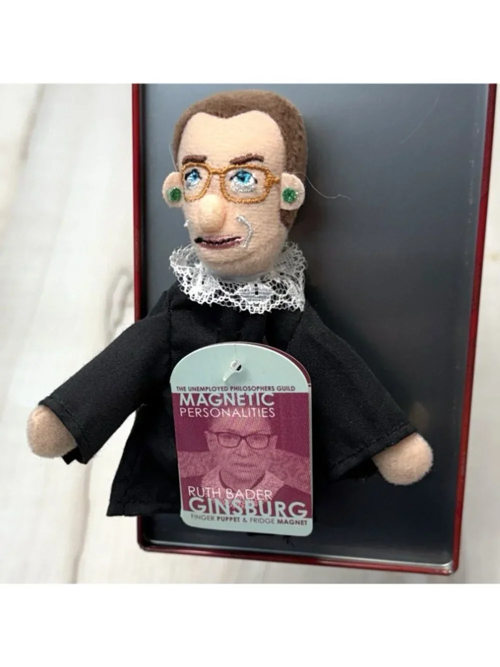 Set 2 Magnetic Personalities FINGER PUPPETS Ruth Bader Ginsburg & Shakespeare